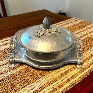 Vintage Wrought Iron Serving Dish